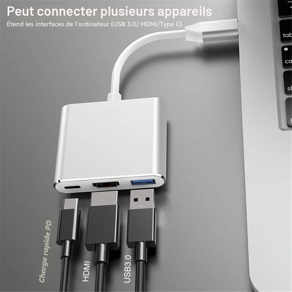Type C-HDMI 3 in 1 adapter image