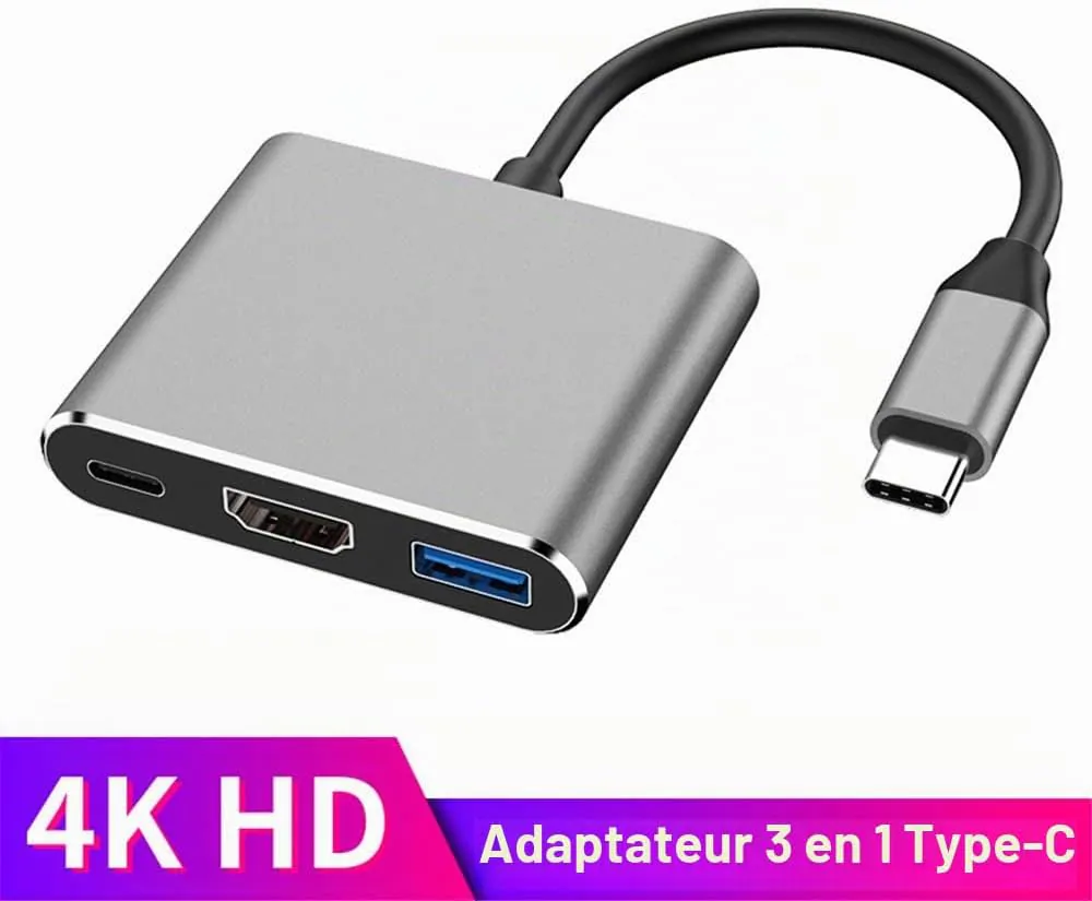 Type C-HDMI 3 in 1 adapter image