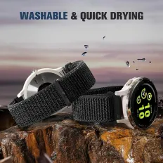 18mm 20mm 22mm Hook and Loop Watch Band Compatible with Garmin Vivoactive 5/ Vivoactive 6/ Vivoactive 3, Soft Nylon Breathable Sport Strap for Venu 2S/ Venu3S/ Forerunner 265s,Venu 3/ Venu 2 Men Women thumbnail