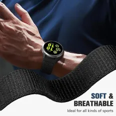 18mm 20mm 22mm Hook and Loop Watch Band Compatible with Garmin Vivoactive 5/ Vivoactive 6/ Vivoactive 3, Soft Nylon Breathable Sport Strap for Venu 2S/ Venu3S/ Forerunner 265s,Venu 3/ Venu 2 Men Women thumbnail