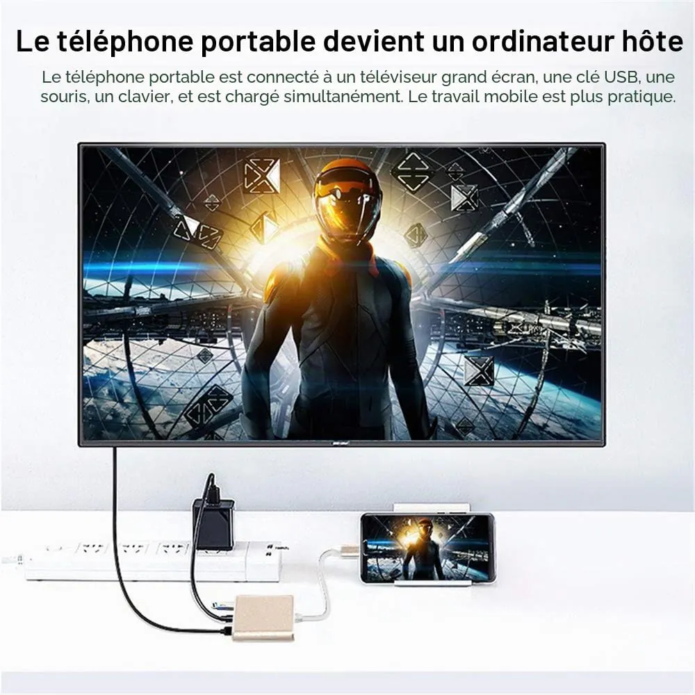 Type C-HDMI 3 in 1 adapter image